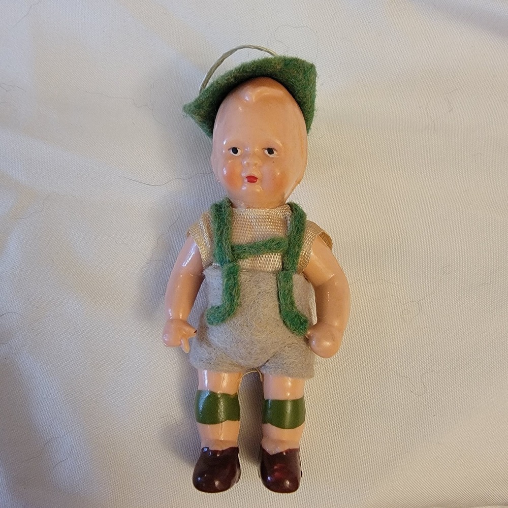 Vintage German Doll With Felt Clothes